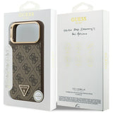 Husa de protectie Guess Hardcase 4G Triangle Logo MagSafe (GUHMP17LP4GTDGMW) compatibil cu iPhone 17 Pro, Maro