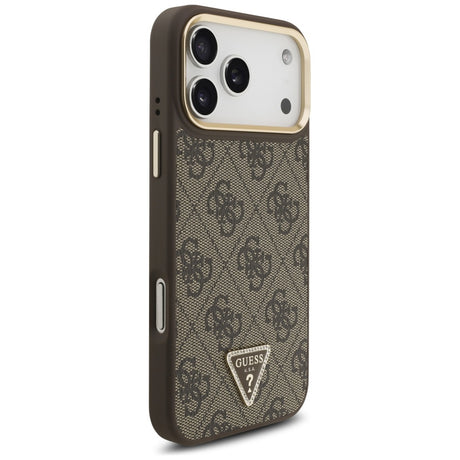Husa de protectie Guess Hardcase 4G Triangle Logo MagSafe (GUHMP17LP4GTDGMW) compatibil cu iPhone 17 Pro, Maro
