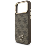 Husa de protectie Guess Hardcase 4G Triangle Logo MagSafe (GUHMP17LP4GTDGMW) compatibil cu iPhone 17 Pro, Maro