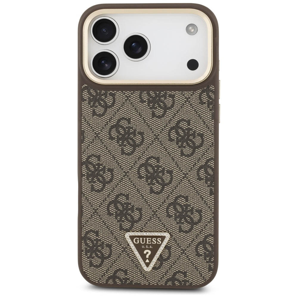 Husa de protectie Guess Hardcase 4G Triangle Logo MagSafe (GUHMP17LP4GTDGMW) compatibil cu iPhone 17 Pro, Maro