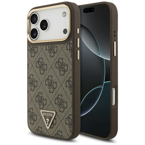 Husa de protectie Guess Hardcase 4G Triangle Logo MagSafe (GUHMP17LP4GTDGMW) compatibil cu iPhone 17 Pro, Maro