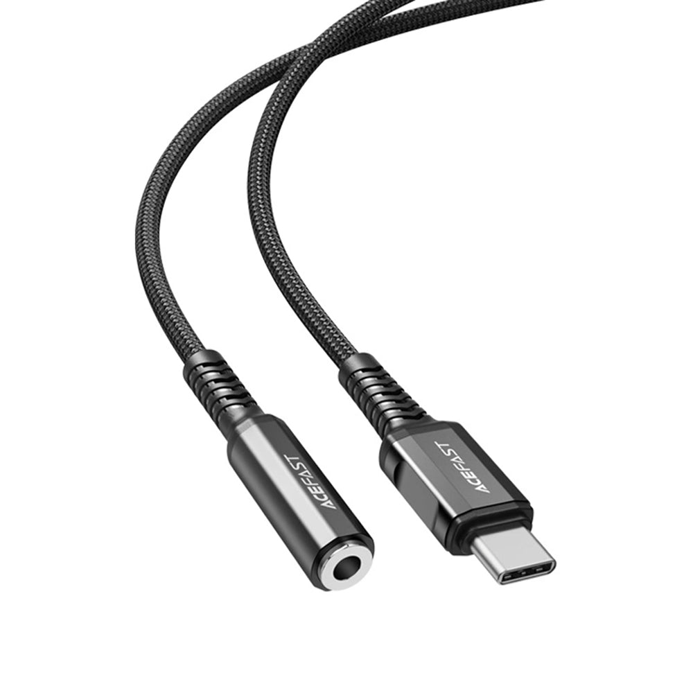Cablu Acefast (C1-07), Type-C la Jack 3.5mm, 0.18m, Negru