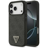 Husa de protectie Guess Leather 4G Triangle Strass MagSafe (GUHMP17LP4TDPLK) compatibil cu iPhone 17 Pro, Negru