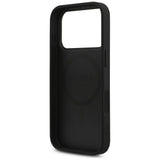 Husa de protectie Guess Leather 4G Triangle Strass MagSafe (GUHMP17LP4TDPLK) compatibil cu iPhone 17 Pro, Negru