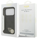 Husa de protectie Guess Leather 4G Triangle Strass MagSafe (GUHMP17LP4TDPLK) compatibil cu iPhone 17 Pro, Negru