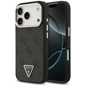 Husa de protectie Guess Hardcase 4G Triangle Logo MagSafe (GUHMP17LP4GTDGMK) compatibil cu iPhone 17 Pro, Negru