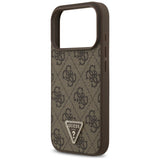 Husa de protectie Guess Leather 4G Triangle Strass MagSafe (GUHMP17LP4TDPLW) compatibil cu iPhone 17 Pro, Maro