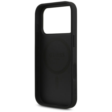 Husa de protectie Guess Leather 4G Triangle Strass MagSafe (GUHMP17XP4TDPLK) compatibil cu iPhone 17 Pro Max, Negru