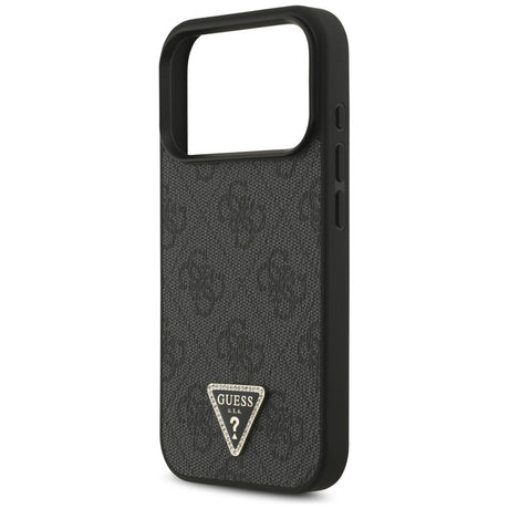 Husa de protectie Guess Leather 4G Triangle Strass MagSafe (GUHMP17XP4TDPLK) compatibil cu iPhone 17 Pro Max, Negru