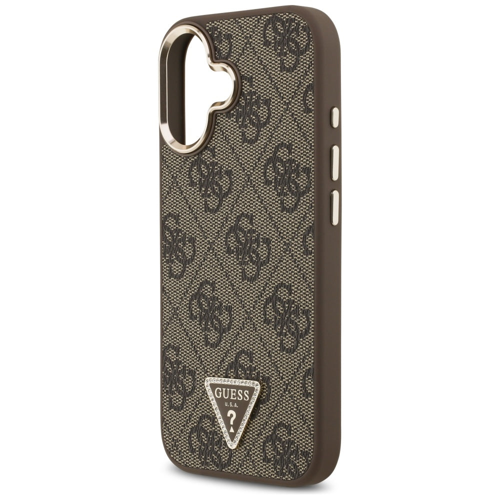 Husa de protectie Guess Hardcase 4G Triangle Logo MagSafe (GUHMP17SP4GTDGMW) compatibil cu iPhone 17, Maro