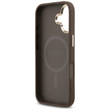 Husa de protectie Guess Hardcase 4G Triangle Logo MagSafe (GUHMP17SP4GTDGMW) compatibil cu iPhone 17, Maro