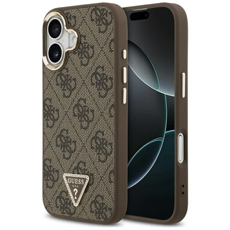 Husa de protectie Guess Hardcase 4G Triangle Logo MagSafe (GUHMP17SP4GTDGMW) compatibil cu iPhone 17, Maro
