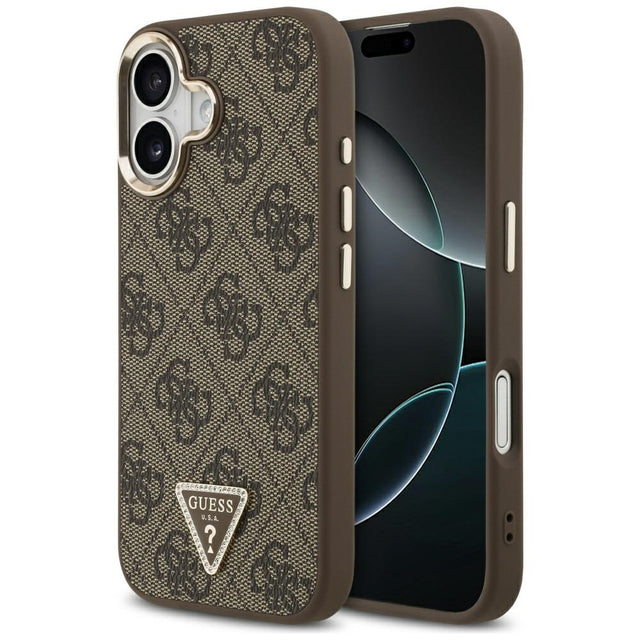 Husa de protectie Guess Hardcase 4G Triangle Logo MagSafe (GUHMP17SP4GTDGMW) compatibil cu iPhone 17, Maro