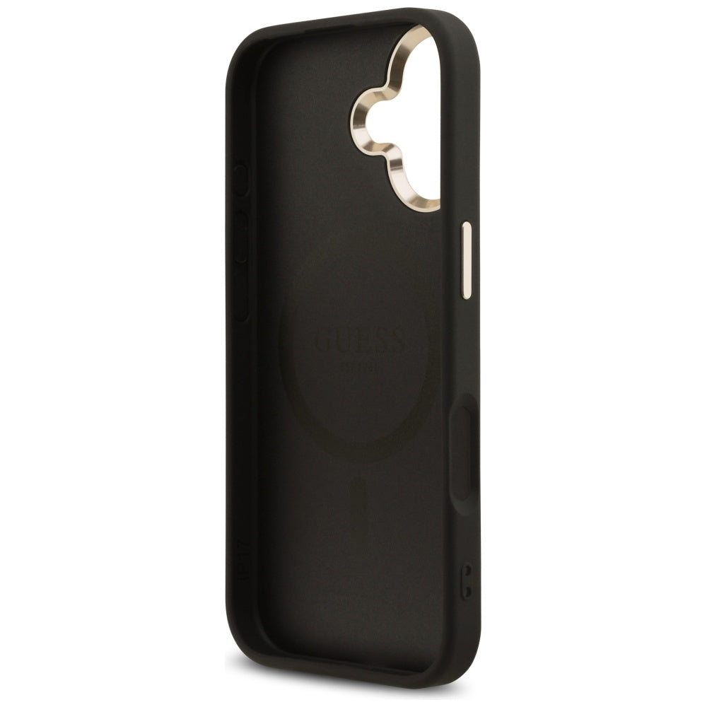 Husa de protectie Guess Hardcase 4G Triangle Logo MagSafe (GUHMP17SP4GTDGMK) compatibil cu iPhone 17, Negru