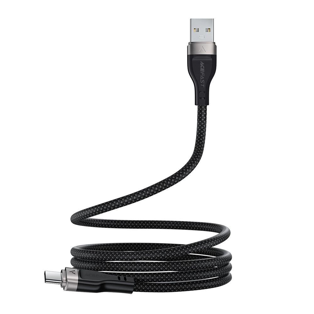 Cablu Acefast (C11-04), Magnetic Winding, Fast Charging, USB to Type-C, 3A, Adjustable Lenght, 1.2m, Negru