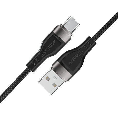Cablu Acefast (C11-04), Magnetic Winding, Fast Charging, USB to Type-C, 3A, Adjustable Lenght, 1.2m, Negru