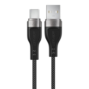 Cablu Acefast (C11-04), Magnetic Winding, Fast Charging, USB to Type-C, 3A, Adjustable Lenght, 1.2m, Negru
