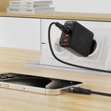 Cablu Acefast (C11-04), Magnetic Winding, Fast Charging, USB to Type-C, 3A, Adjustable Lenght, 1.2m, Negru