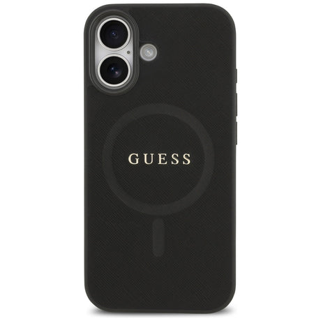 Husa de protectie Guess Saffiano Classic Logo MagSafe (GUHMP17SPSAHMCK) compatibil cu iPhone 17, Negru