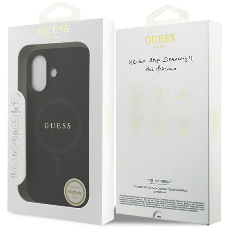 Husa de protectie Guess Saffiano Classic Logo MagSafe (GUHMP17SPSAHMCK) compatibil cu iPhone 17, Negru