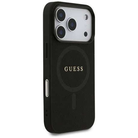 Husa de protectie Guess Saffiano Classic Logo MagSafe (GUHMP17LPSAHMCK) compatibil cu iPhone 17 Pro, Negru