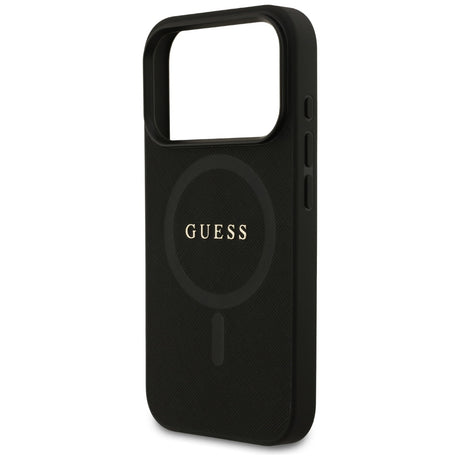 Husa de protectie Guess Saffiano Classic Logo MagSafe (GUHMP17LPSAHMCK) compatibil cu iPhone 17 Pro, Negru