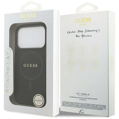 Husa de protectie Guess Saffiano Classic Logo MagSafe (GUHMP17XPSAHMCK) compatibil cu iPhone 17 Pro Max, Negru
