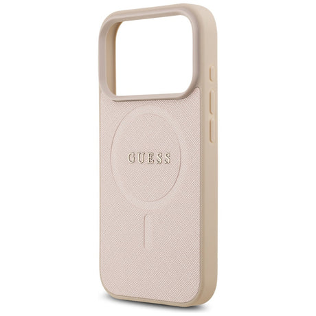 Husa de protectie Guess Saffiano Classic Logo MagSafe (GUHMP17LPSAHMCP) compatibil cu iPhone 17 Pro, Roz