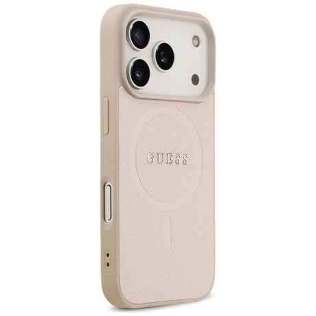 Husa de protectie Guess Saffiano Classic Logo MagSafe (GUHMP17LPSAHMCP) compatibil cu iPhone 17 Pro, Roz