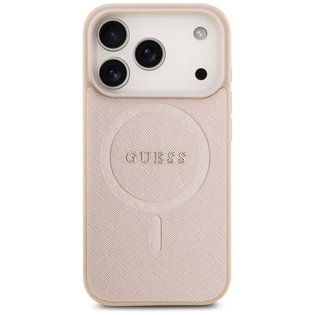 Husa de protectie Guess Saffiano Classic Logo MagSafe (GUHMP17LPSAHMCP) compatibil cu iPhone 17 Pro, Roz
