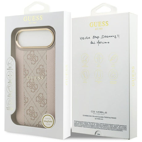 Husa de protectie Guess Hardcase 4G Stripe MagSafe (GUHMP17MPG4SEMCP) compatibil cu iPhone 17 Air, Roz