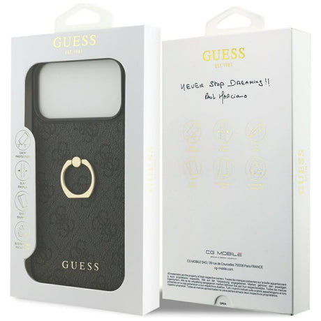 Husa de protectie Guess Hardcase 4G Ring Stand (GUHCP17X4GMRGR) compatibil cu iPhone 17 Pro Max, Negru