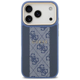 Husa de protectie Guess Hardcase 4G Stripe MagSafe (GUHMP17LPG4SEMCB) compatibil cu iPhone 17 Pro, Albastru
