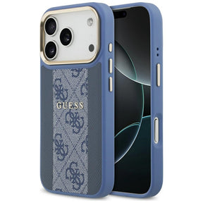 Husa de protectie Guess Hardcase 4G Stripe MagSafe (GUHMP17LPG4SEMCB) compatibil cu iPhone 17 Pro, Albastru