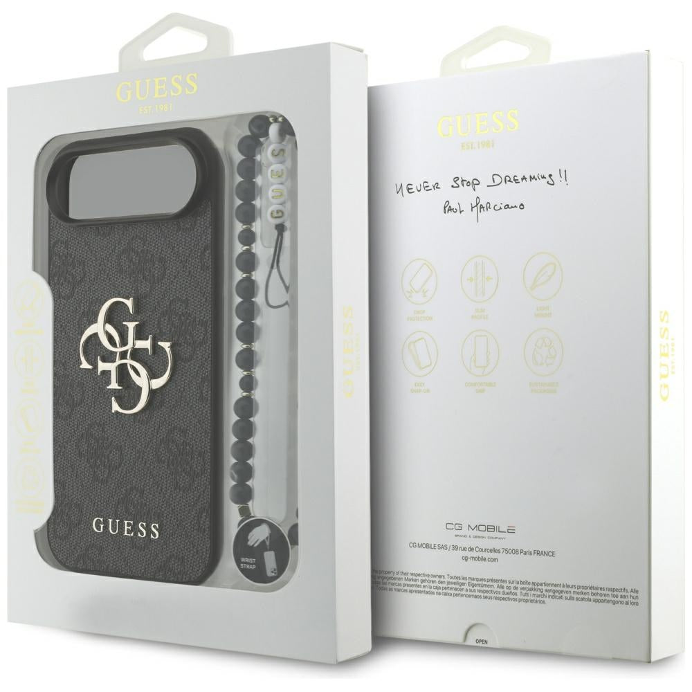 Husa de protectie Guess Hardcase 4G Classic Logo with Strap (GUHCP17MP4GMGSK) compatibil cu iPhone 17 Air, Negru