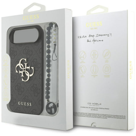 Husa de protectie Guess Hardcase 4G Classic Logo with Strap (GUHCP17MP4GMGSK) compatibil cu iPhone 17 Air, Negru