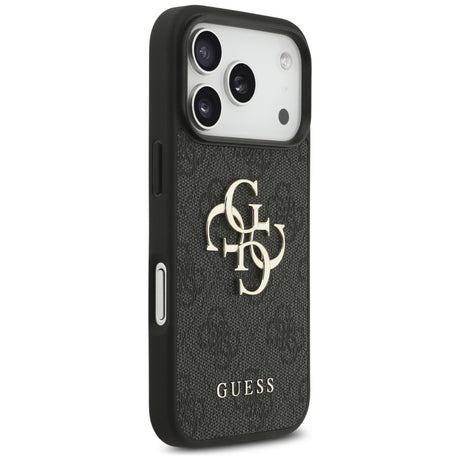 Husa de protectie Guess Hardcase 4G Classic Logo with Strap (GUHCP17LP4GMGSK) compatibil cu iPhone 17 Pro, Negru