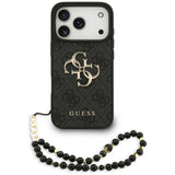 Husa de protectie Guess Hardcase 4G Classic Logo with Strap (GUHCP17LP4GMGSK) compatibil cu iPhone 17 Pro, Negru