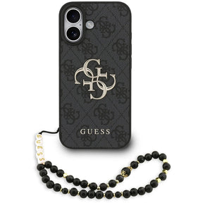 Husa de protectie Guess Hardcase 4G Classic Logo with Strap (GUHCP17SP4GMGSK) compatibil cu iPhone 17, Negru