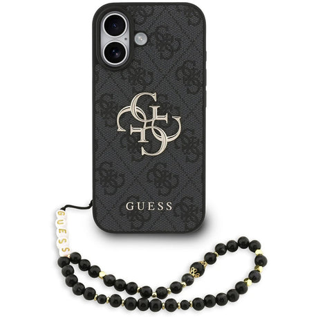 Husa de protectie Guess Hardcase 4G Classic Logo with Strap (GUHCP17SP4GMGSK) compatibil cu iPhone 17, Negru