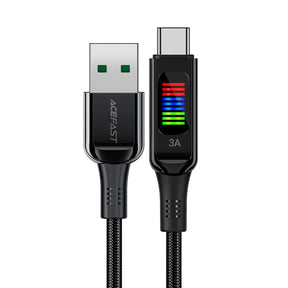 Cablu Acefast (C7-04), USB to Type-C, Fast Charging, 3A, Braided Nylon, 25.000 Bends, 1.2m, Negru
