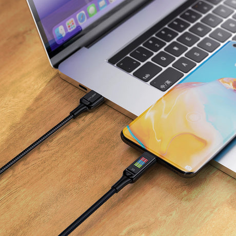 Cablu Acefast (C7-04), USB to Type-C, Fast Charging, 3A, Braided Nylon, 25.000 Bends, 1.2m, Negru