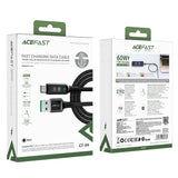 Cablu Acefast (C7-04), USB to Type-C, Fast Charging, 3A, Braided Nylon, 25.000 Bends, 1.2m, Negru