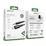 Adaptor Acefast Audio Cable Adapter (C1-08), Type-C to Jack 3.5mm Male, Hi-Fi, DAC Digital Decoding, Nylon Braided, 1.2m, Negru