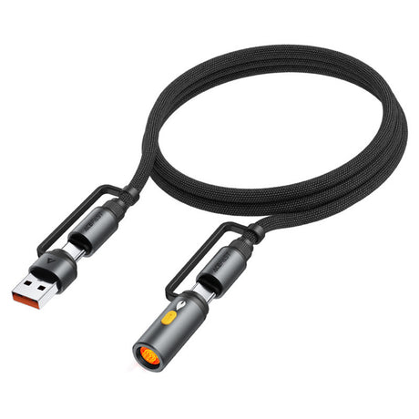 Cablu Acefast (J6), Multifunction, Fast Charging, USB/USB-C to Type-C/Cigarette Lighter, 60W, 3A, 1.2m, Negru