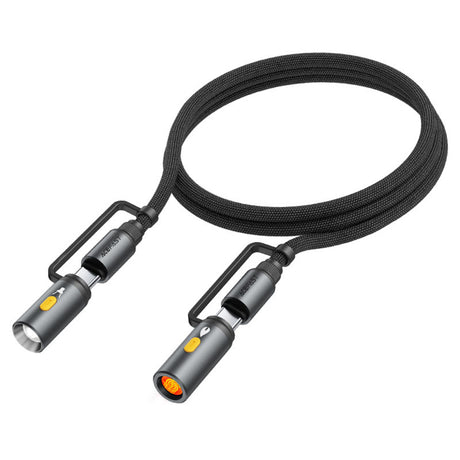Cablu Acefast (J4), Multifunction, Fast Charging, Type-C/LED Light to Type-C/Cigarette Lighter, 60W, 3A, 1.2m, Negru