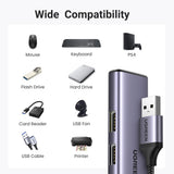 Hub Ugreen CM473 (20805), USB Type-C 4x USB 5Gbps, Gri