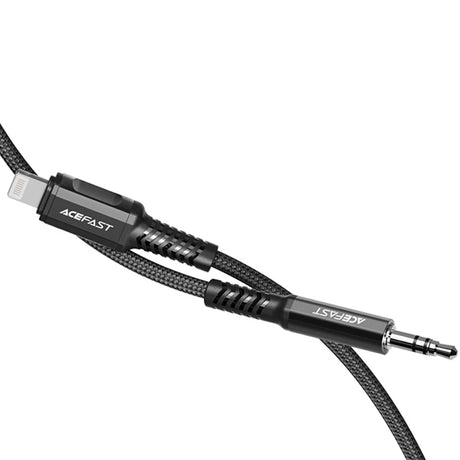 Adaptor Acefast Audio Cable Adapter (C1-06), Lightning to Jack 3.5mm Male, Apple Hi-Fi, Plug & Play, MFi Certified, 1.2m, Negru