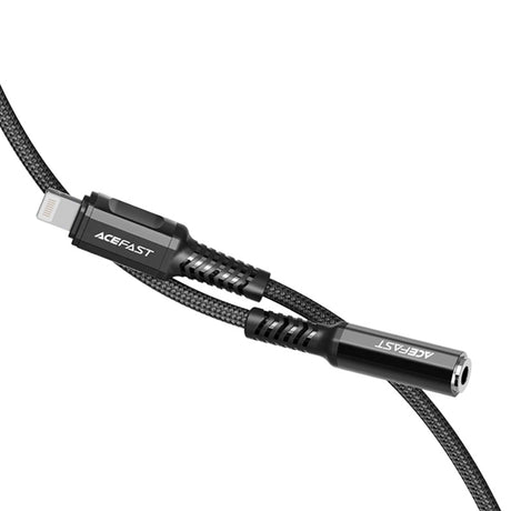 Adaptor Acefast Audio Cable Adapter (C1-05), Lightning to Jack 3.5mm Female, Apple Hi-Fi, HD Music Decoding, MFi, 0.18m, Negru