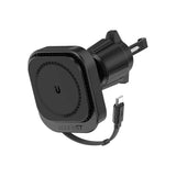 Suport Acefast with Wireless Charging (D32), for iPhone, MagSafe, Retractable Cable, for Air Vent, USB-C, 85cm, Negru